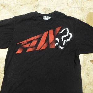 womens fox racing black tee shirt logo